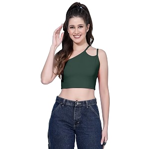 oomph crop tops for women green - mt581