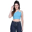 OOMPH! Crop Tops for Women, Green - mt581