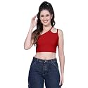OOMPH! Crop Tops for Women, Green - mt581