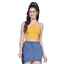 OOMPH! Crop Tops for Women, Green - mt581