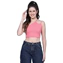 OOMPH! Crop Tops for Women, Green - mt581