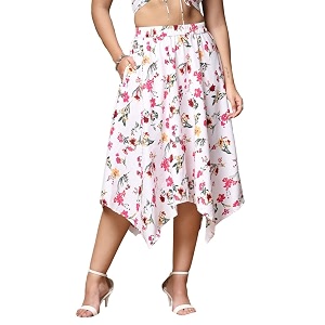 OOMPH Long Skirts for Women with Handkerchief