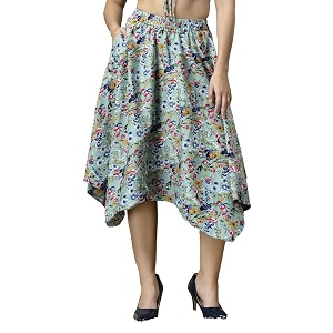 OOMPH Long Skirts for Women with Handkerchief