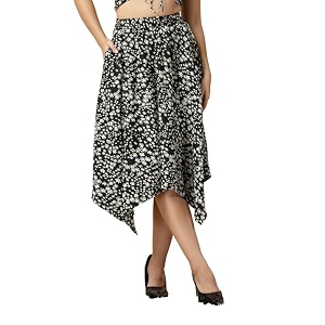 OOMPH Long Skirts for Women with Handkerchief
