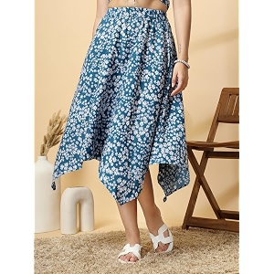 OOMPH Long Skirts for Women with Handkerchief