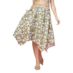 OOMPH Long Skirts for Women with Handkerchief