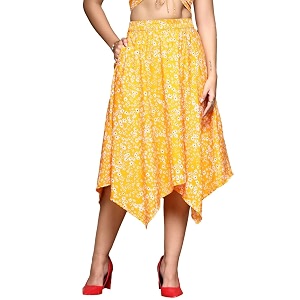 OOMPH Long Skirts for Women with Handkerchief