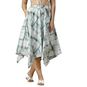 OOMPH Long Skirts for Women with Handkerchief