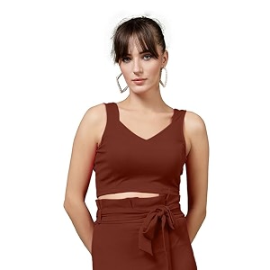 OOMPH Stretchable Sleeveless Crop Top