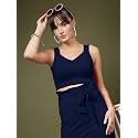 OOMPH Stretchable Sleeveless Crop Top