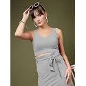 OOMPH Stretchable Sleeveless Crop Top