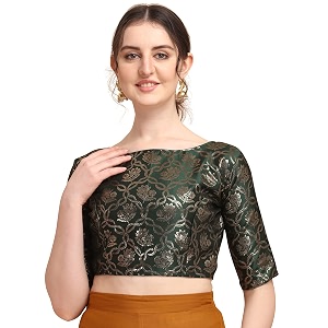 OOMPH Womens Art Silk Floral Half Sleeve