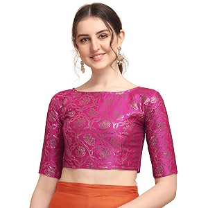 OOMPH Womens Art Silk Floral Half Sleeve