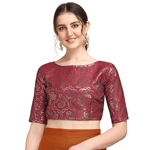 OOMPH Womens Art Silk Floral Half Sleeve