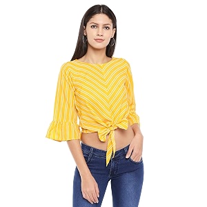 OOMPH Womens Crepe Ruffeld Top - Forest