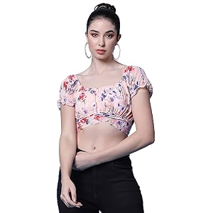 OOMPH Womens Floral Relaxed Fit Top