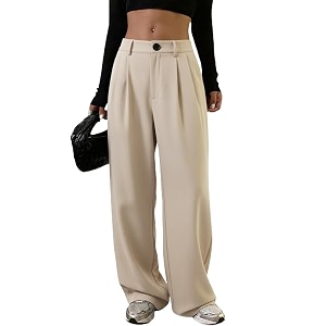 OOMPH Womens High-Waisted Pant Wide Leg