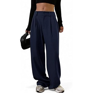 OOMPH Womens High-Waisted Pant Wide Leg