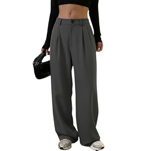 OOMPH Womens High-Waisted Pant Wide Leg