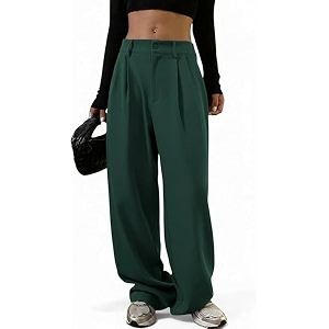 OOMPH Womens High-Waisted Pant Wide Leg