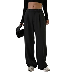 OOMPH Womens High-Waisted Pant Wide Leg
