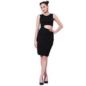 OOMPH Womens Polyester Blend Bodycon Knee-Length Dress