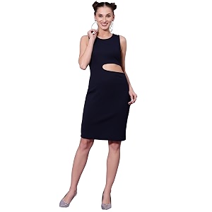 OOMPH Womens Polyester Blend Bodycon Knee-Length Dress