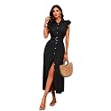 OOMPH Women39s Shirt Midi Dress Ruffle