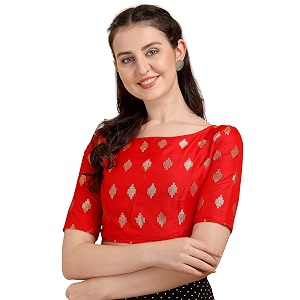 oomph women39s indian ethnic wear designer zari work boat neck half sleeve readymade non - padded blouse for saree and lehnga and palazzos or skirts for a fusion twist