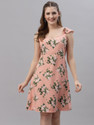Oomph Women A-line Orange Knee Length Dress