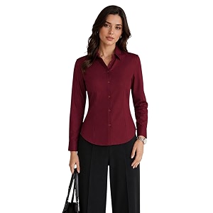 OOMPH Womens Cotton Solid Formal Shirt