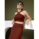 OOMPH Women Stretchable Relaxed Fit Crop Top