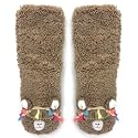 ooohyeah Womens Non Slip Fuzzy 3D Animal Slipper Socks, Funny Warm Cozy Fluffy Cute Indoor Slippers with Grippers