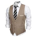OORA Men's Viscose V-Shape Tuxedo Style Waist Coat Slim Fit Latest V Neck Half Slim Jacket Formal Casual Stylish Coat for Wedding Party Office Wear