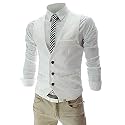 OORA Men's Viscose V-Shape Tuxedo Style Waist Coat Slim Fit Latest V Neck Half Slim Jacket Formal Casual Stylish Coat for Wedding Party Office Wear