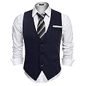 OORA Men's Viscose V-Shape Tuxedo Style Waist Coat Slim Fit Latest V Neck Half Slim Jacket Formal Casual Stylish Coat for Wedding Party Office Wear