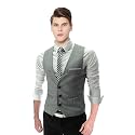 OORA Men's Viscose V-Shape Tuxedo Style Waist Coat Slim Fit Latest V Neck Half Slim Jacket Formal Casual Stylish Coat for Wedding Party Office Wear