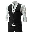 OORA Men's Viscose V-Shape Tuxedo Style Waist Coat Slim Fit Latest V Neck Half Slim Jacket Formal Casual Stylish Coat for Wedding Party Office Wear