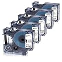 Oozmas Compatible Label Tape Replacement for DYMO D1 45013 S0720530 Compatible with Dymo LabelManager 160 Black on White 1/2 Inch x 23 Feet, 5 Cartridges