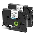 Oozmas Compatible Label Tape Replacement for TZe-231 P Touch Label Tape 12mm 0.47 Inch Laminated Black on White, Work with Brother Label Maker PTD210 PTH110 PTD400AD, 2-Pack