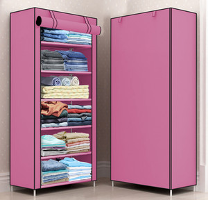 opal 1 door 6 shelf fabric carbon steel pp collapsible wardrobe