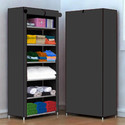 Opal 1 Door 6 Shelf Fabric Hard Pvc PP Collapsible Wardrobe