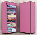 Opal 1 Door 6 Shelf Fabric Carbon Steel PP Collapsible Wardrobe