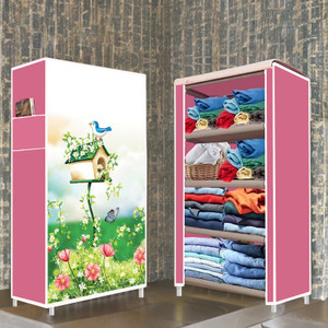 opal 4 shelf house tree look printed pp collapsible wardrobe finish color - house tree look wow printed diydo-it-yourself