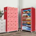 Opal 5 Layer Cherry Print PP Collapsible Wardrobe (Finish Color - Cherry Modern Print, DIY(Do-It-Yourself))
