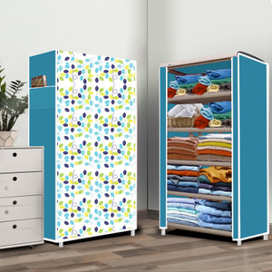 opal 5 layer colourful leav print pp collapsible wardrobe finish color - colourful leav modern print diydo-it-yourself