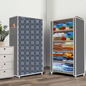 Opal 5 Layer Curtsins Print PP Collapsible Wardrobe