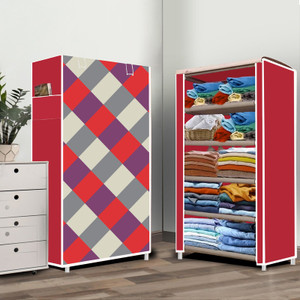 opal 5 layer diamond wall print pp collapsible wardrobe finish color - diamond wall modern print diydo-it-yourself