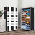 Opal 5 Layer French Door Print PP Collapsible Wardrobe (Finish Color - French Door Modern Print, DIY(Do-It-Yourself))
