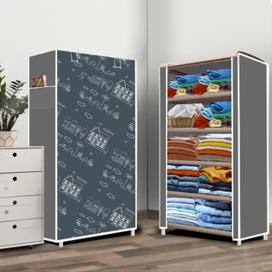 opal 5 layer house cartoon print pp collapsible wardrobe finish color - house cartoon modern print diydo-it-yourself